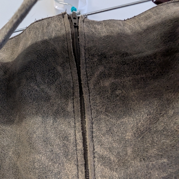 Vintage Leather Skirt With fringe Belt - Picture 9 of 12